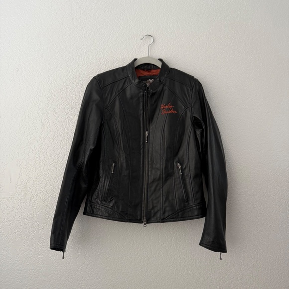 Harley Davidson Women’s Genuine Leather Riding Jacket 2009 Black medium - Picture 2 of 16
